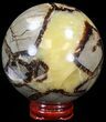 Polished Septarian Sphere - With Stand #43855-1